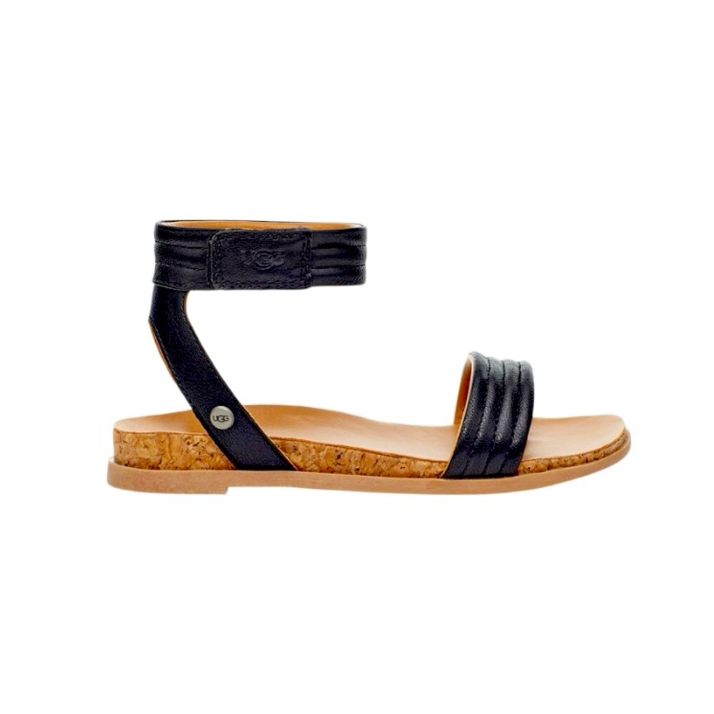 UGG ETHENA BLACK CORK ankle sandals YOUTH big girl’s size 4